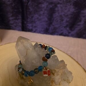 Vibrant Blue Beaded Stretch Bracelet